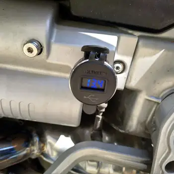 Negru din Aliaj de Aluminiu Quick Charge 3.0 Dual USB încărcător pentru BMW Motocicleta Triumph Tiger Ducati Voltmetru QC3.0 DIN Priza pentru USB