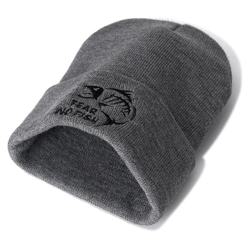 Noua Tem De Nici Un Pește Broderie Casual Pălării De Iarnă Pentru Bărbați, Femei Cald Tricotate Pălărie De Culoare Solidă Streetwear Beanie Unisex Pălăria De Pescuit
