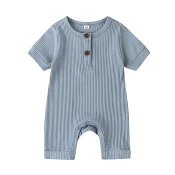 Copil nou-născut băieți Haine de vara Fetita Romper 3m-18m Solid 11 Culori Maneci Scurte salopeta pentru baieti haine tricotate 2020
