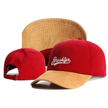 Noul Brand tata pălărie BROOKLYN faux suede hip hop roșu snapback hat pentru barbati femei adulte casual în aer liber la soare șapcă de baseball os