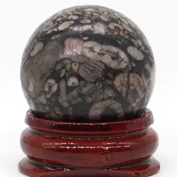 Naturale Crinoid Fosili Jasper Mingea Minerale de Cuarț Sfera Masaj manual glob de Cristal de Vindecare Feng Shui Acasă Decor Accesoriu 29mm