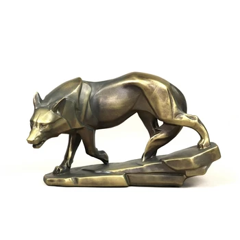 Vigilent Lup Statuie Retro Polyresin Animal Carnivor, Sculptura Wolf Totem Mascota Decor Cadou și Ambarcațiunile de Ornament Accesorii