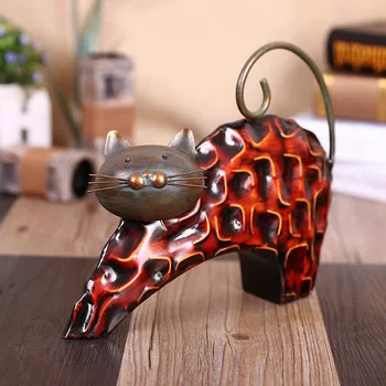 TOOARTS se Întinde de Metal Cat Sculptura Fier Sculptura Abstractă Vii Pisica Leneș Forma de Animale Crafting Acasă Articole de Mobilier de Arta