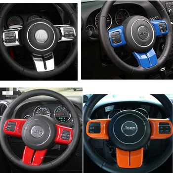 5 culoare slilver Capac Volan Tapiterie pentru anii 2011 - 2016 Jeep Wrangler Jk Sahara, Rubicon & Compass și Patriot - Set