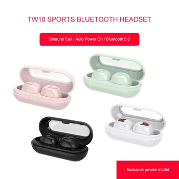 Stereo Wireless Bluetooth Headset W10 setul cu Cască Bluetooth Macaron cu Cască Bluetooth Stereo Binocular TWS15 de Metri de Transmisie