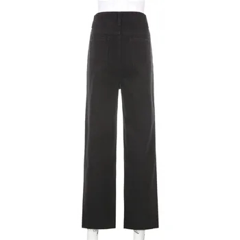 HEYounGIRL Inima de Imprimare Negru Blugi Casual Pantaloni pentru Femei Talie Înaltă, din Denim Pantaloni Lungi Doamnelor Harajuku Toamna Iarna