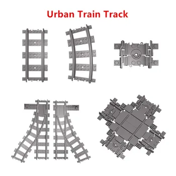 Trenul Urban Piese Piesa Cruce Drepte, Curbe De Cale Ferată Blocuri Compatibil Cu Toate Marcile Trenuri De Oraș Șine Cărămizi Jucarii Copii
