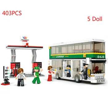 Mici particule de autobuz autobuz școlar de Transporturi Auto Blocuri DIY Model de Masina de jucarie Blocuri Caramizi Jucarii pentru Copii