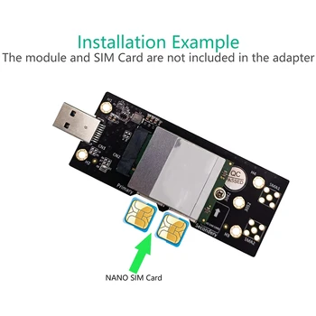 Unitati solid state M. 2 Tasta B pentru a USB 3.0 Adapter Riser Card cu Dual Fantei pentru Cartela NANO SIM pentru Conector pentru WWAN/LTE Module