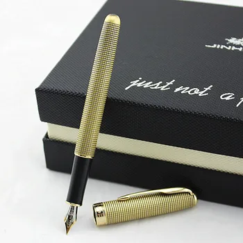Retro Lanț mail stilou Cupru butoiul de Aur Săgeată clip Bine peniță Jinhao 601A Biroul de finante școală de scris, consumabile A6488