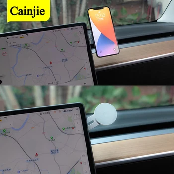 Magnetic Masina cu Suport pentru Telefon de Navigare Autocolant Stand Pentru iPhone 12 Metal Magnet GPS Auto Accesorii Pentru Tesla Model 3 Y