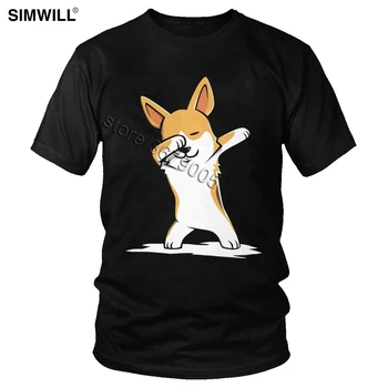 Amuzant Corgi T-shirt Tamponare Câine Tricou Clasic Casual, din Bumbac Tricou Barbati Mâneci Scurte Rece Dab Mișcare de Dans Tricou Cadou Tee Topuri