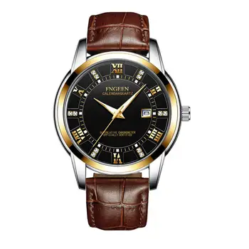 FNGEEN Clasic de Aur pentru Bărbați Ceasuri 2019 Lux din Oțel Inoxidabil Trupa Business Casual Impermeabil Cuarț Ceas de mână Reloj Hombre Fierbinte