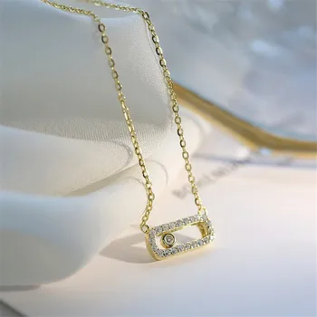 Elegant Boho Laborator Pandantiv De Diamant Real Argint 925 Farmec Petrecere De Nunta Pandantive Coliere Pentru Femei Simple Bijuterii Cadou