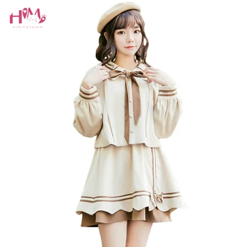 Japonez Drăguț Rochie Stil Preppy Uniformă Școlară Femei Lolita Marinar Callor Rochie Coreeană Bandaj Pentru Fata Set De Două Piese, Rochii