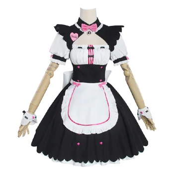 Anime Cosplay Vanilie Ciocolata Menajera Costum de OVULE Uniformă de Menajeră NEKOPARA Cosplay Cat Neko Costum Fata de Femei