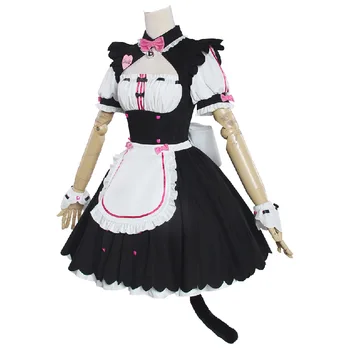Anime Cosplay Vanilie Ciocolata Menajera Costum de OVULE Uniformă de Menajeră NEKOPARA Cosplay Cat Neko Costum Fata de Femei