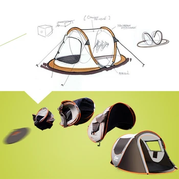 În Aer Liber Camping Cort Full-Automate Instant Se Desfășoară Rezistent La Apa De Mare Cort De Familie Multi-Funcțional Portabil Apa Cort