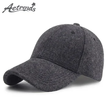[AETRENDS] de Iarnă Lână Simțit Capac Bărbați pălărie de Epocă Rusia Pălării pentru Bărbați Gros Tata Pălărie de Baseball Sport Brand Om Capace Z-6585