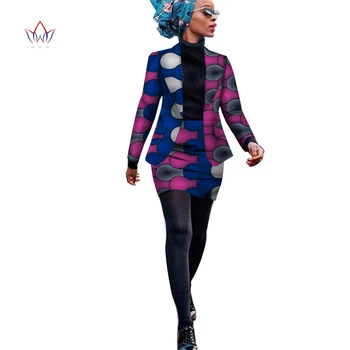 Africa Stil de Femeile din Africa de Îmbrăcăminte Set de Două Piese Costum Rochie pentru Femei Bluze Jacheta andSkirt Bazin Riche Îmbrăcăminte WY3929