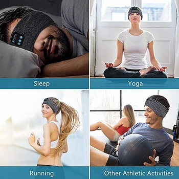 Muzica De Somn Set Cu Cască Fără Fir Bluetooth 5.0 Căști Bandă De Sport Yoga De Fitness Rulează Cască Stereo Văl Bentita