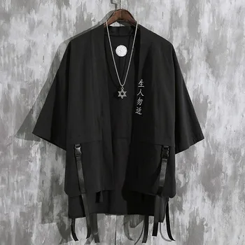 Vara Barbati Haori Cardigan Kimono Tricou Samurai Japonez de Îmbrăcăminte Haine Largi Obi Masculin Yukata Geaca de Streetwear din Asia Haine