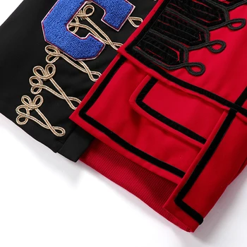 În Stoc Disponibile 2019 Femei De Moda Supradimensionate Design Unic Mozaic Cu Căptușeală De Bumbac Sau Nu De Culoare Roșie Fierbinte Jacheta De Baseball