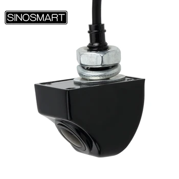 SINOSMART Universal Față / Spate Vedere Venera Parcare Camera pentru Masina/SUV/Camion DC 5V-28V Intrare Metal Inoxidabil Chrome Negru
