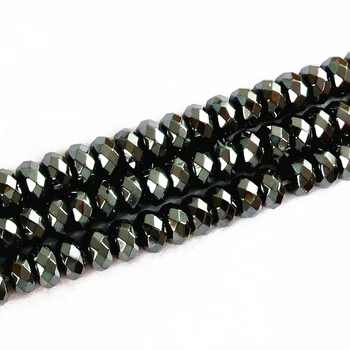 De înaltă calitate negru hematit minereu de Fier piatră 2X4mm 4X6mm 5X8mm 6X10mm noi abac margele fatetate vrac bijuterii diy B249