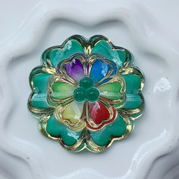 En-gros de 32mm Multicolor Bujor Floare de Design Acril Stras de Cristal, Cabochons, Bijuterii Accesorii Pentru Decorare Diy E28