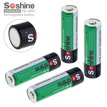 4buc/pachet Soshine Ni-MH AA 2500mAh Baterii Reincarcabile + Acumulator Portabil Cutie de Înaltă Calitate pot fi reîncărcate de peste 500 de ori