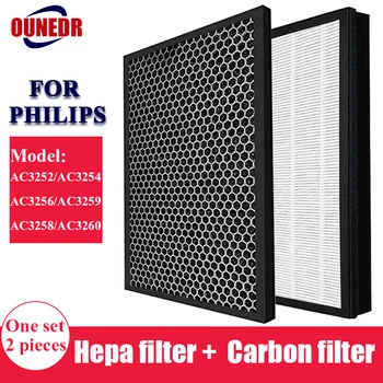 FY3433/FY3432 Kit Pentru Philips AC3252 AC3254 C3256 AC3259 A3258 AC3260 purificator de aer HEPA, filtru de carbon activ filtru de piese