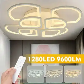 100W Surper Bright LED Lumina Plafon de la Distanță bec Modern, Living corp de Iluminat 1280LEDs Dormitor Montare pe Suprafață Culoare Lampă