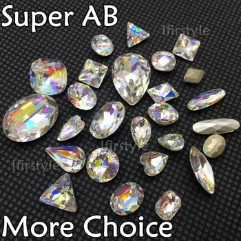 De înaltă Calitate, Super Cristal AB K9 Cristal de Lux Piatra de Mai multe Dimensiuni, Forme lacrimă,navette,rivoli,oval lung,gras pătrat