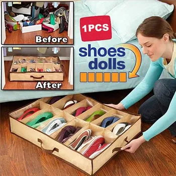 Noi De 12 Perechi Pantofi Cutie De Depozitare Nețesute Textil Impermeabil Pliere Organizator Pantofi Fierbinte -30