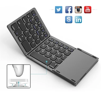 Mini folding tastatură Bluetooth Wireless Pliabil Reîncărcabilă Tastatura cu Touchpad-ul pentru Windows,Android,ios, Tableta ipad Telefon