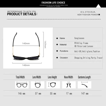 ELITERA Nou de Înaltă Calitate Polarizat ochelari de Soare pentru Femei Brand Designer UV400 ochelari de soare Lentile HD Conducere Călătoresc Ochelari de Soare