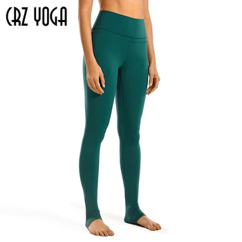CRZ YOGA Femei Goale Sentiment de Talie Mare Zeiță Extra Lungi Peste Toc Yoga Legging cu Buzunar -32 cm