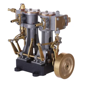 Personalizat Mini Dublu-cilindru Motor cu Aburi Compus cu Dispozitivul de mers înapoi pentru DIY Model de Nava Modificare (fara Boiler)