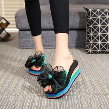 Femei papuci 2019 pantofi de vara pentru femeie sandale cu platforma arc pantofi de plaja de moda slide-uri excelente de deget de la picior Deschis de Mari dimensiuni doamnelor pantofi
