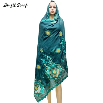 Femeile africane Moda Eșarfă Brodată Cu Diamante Eșarfe Femei Musulmane în aer liber Multi-color de Mari Dimensiuni Folie Hijab Eșarfă BF-183