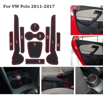 1Set Pentru anii 2011-2016 VW Polo 6R GTI Volkswagen Polo Plus 2018 2019 Accesorii Cauciuc Auto Anti-Alunecare Mat Usa de Interior Pad/Cupa Mat
