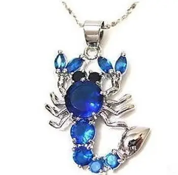 Scorpion albastru cz Colier Pandantiv 5.27 -Mireasa bijuterii transport gratuit