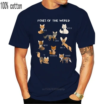 Barbati tricou Vulpile Din Lume Amuzant Fox Animale de Învățământ Tricou tricou Femei