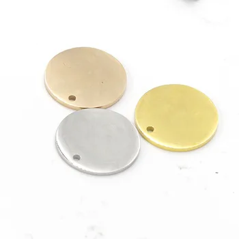 50pcs 8-30mm Culoare de Aur Oglindă Lustruit din Oțel Inoxidabil, Pandantive Rotunde Ștanțare Spații Pentru Tag-ul pentru manual DIY