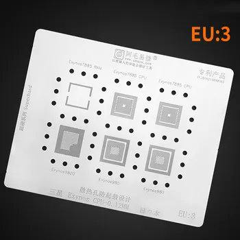 De înaltă Calitate BGA Reballing Stencil UE:3 pentru Samsung Exynos Cpu 7885RAM/CPU 9820/980 CPU Reballing Șablon