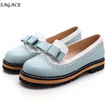 SAGACE 2019 Toamna pantofi din piele pentru femei Balerini Femei bowknot pantofi Mocasini din Piele de Brevet Elegant Tocuri Joase Încălțăminte Zapatos Mujer