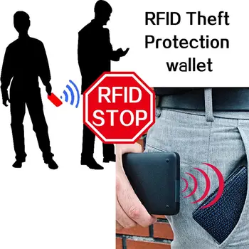 BABORRY 2020 Moda Anti RFID Blocking Bărbați Titularul Cardului de Credit, Portofel Mic ID Card Bancar Caz de Protecție Geanta Pentru Barbati