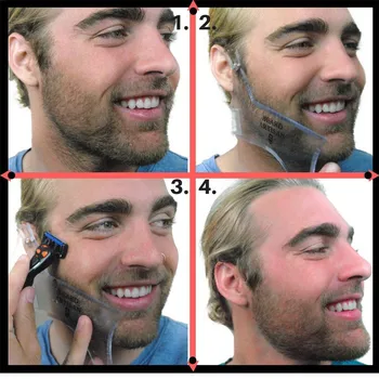 2021 Bărbați Barba Modelarea Styling Șablon Pieptene Set Barbati Barba Tuns Pliere Piepteni Instrument de Frumusete pentru Parul Barba Trim Template-uri