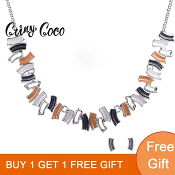 Cring Coco 2020 Noi Femeile Cravată Colier Pentru Fete De Sex Feminin Email Geometrice Coliere Bijuterii Partid Cadou Accesoriu Statement